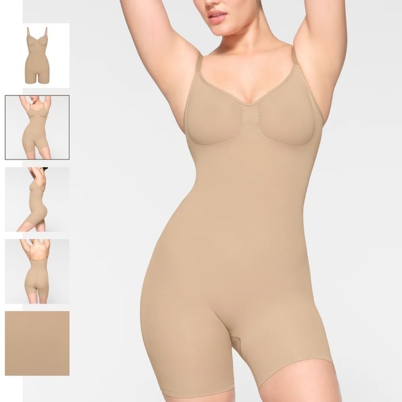 NEW SKIMS SEAMLESS SCULPT MID THIGH BODYSUIT Clay shorts Size S - Picture 2 of 5